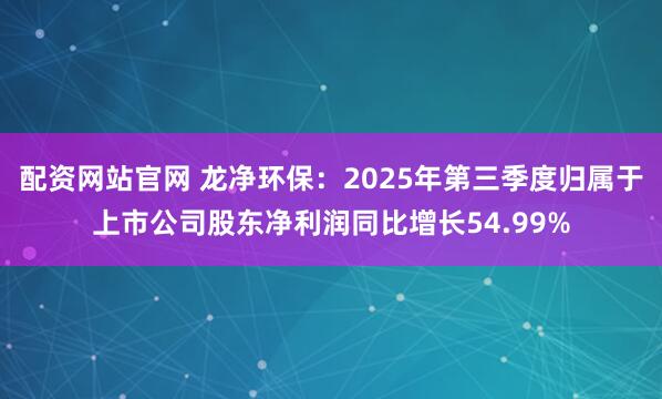 配资网站官网 龙净环保：2025年第三季度归属于上市公司股东净利润同比增长54.99%
